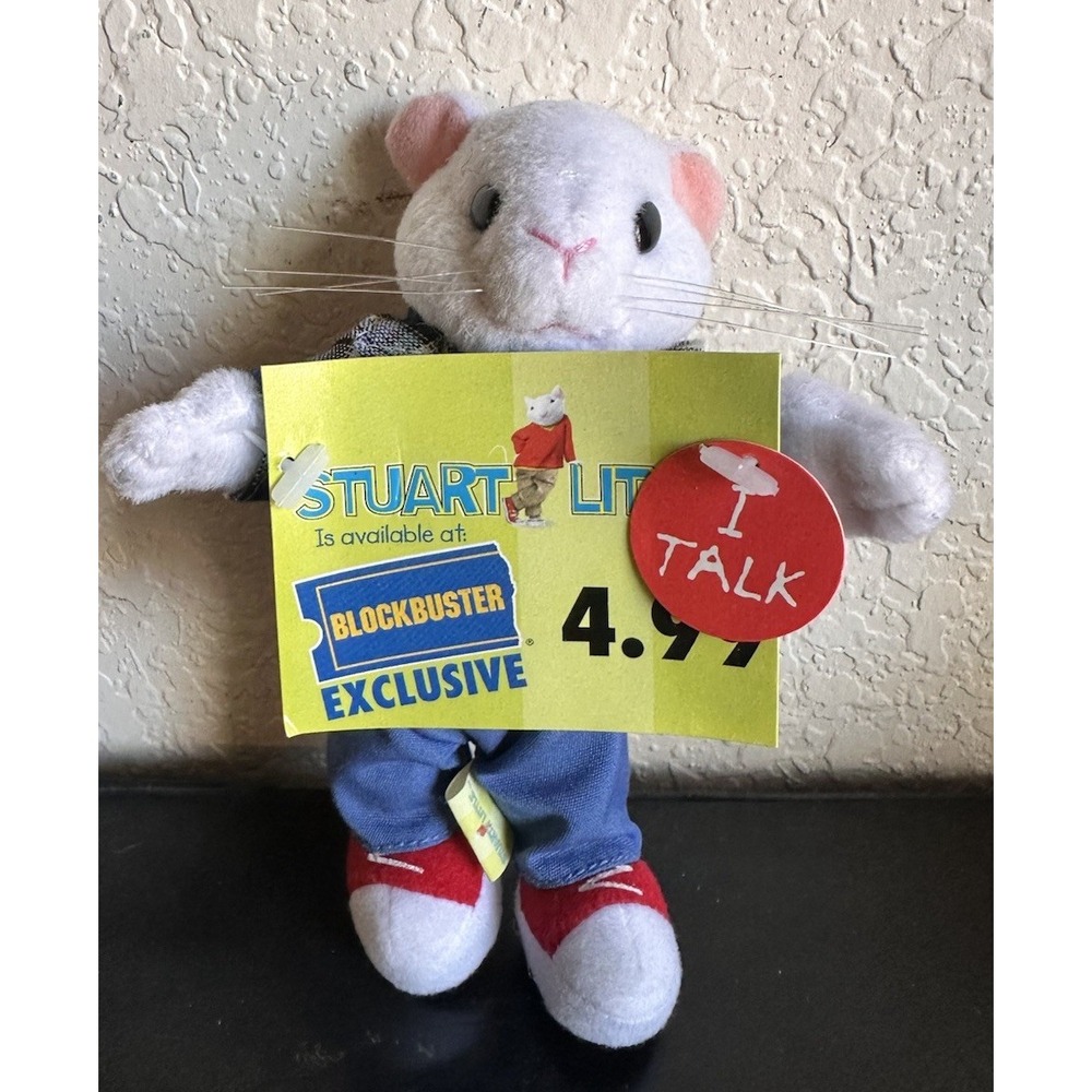Vintage RARE New 2000‎ Stuart Little Mouse Blockbuster Plush Keychain
